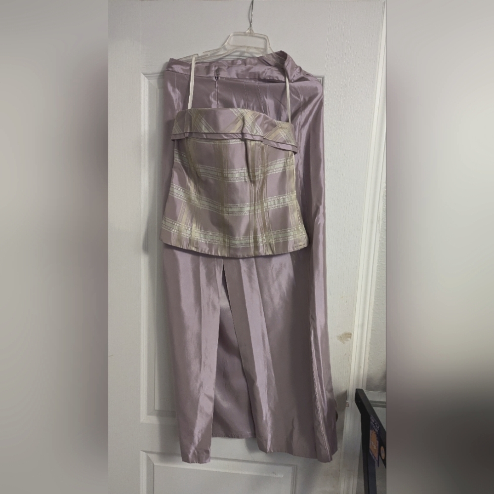 Lavender Two-Piece Satin Outfit